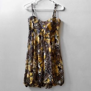 Marciano Yellow Taupe Abstract Print Dress – Size Small